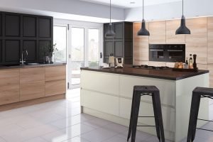 Malton Natural Elm Lacarre Gloss Cream Kitchen