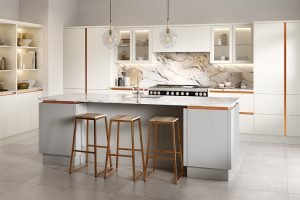 Venice Paint Flow Matt Light Grey and Matt White Kitchen