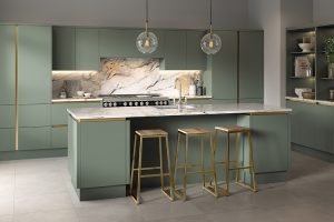 Zurfiz Serica Matt Sage Green Kitchen
