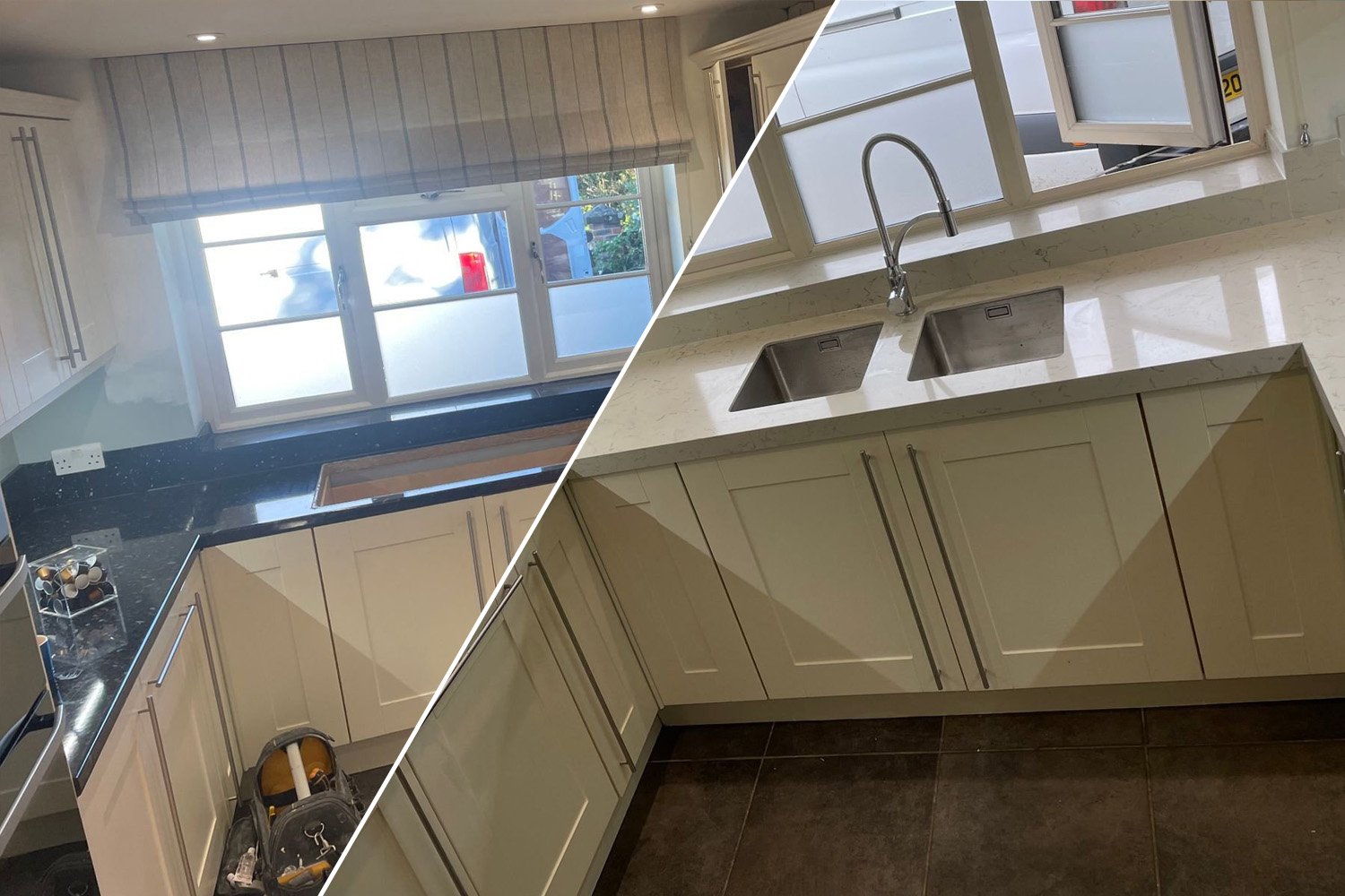 Before and after kitchen renovation in Huntingdon, Cambridgeshire