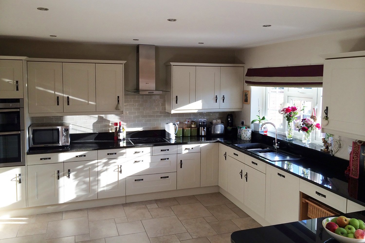 Cambridgeshire kitchen renovation featuring new cabinet doors and worktops